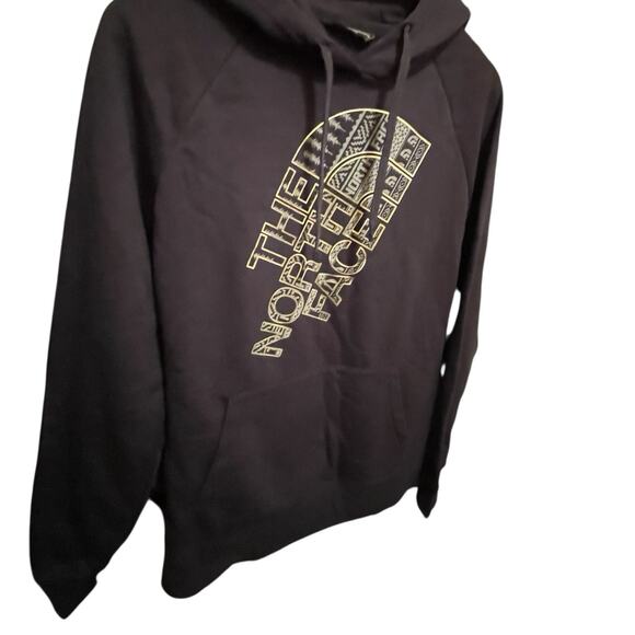 Woman’s Black 2017 North Face Large W Foil Jumbo Logo Hoodie W Pocket NWT READ - Picture 4 of 16